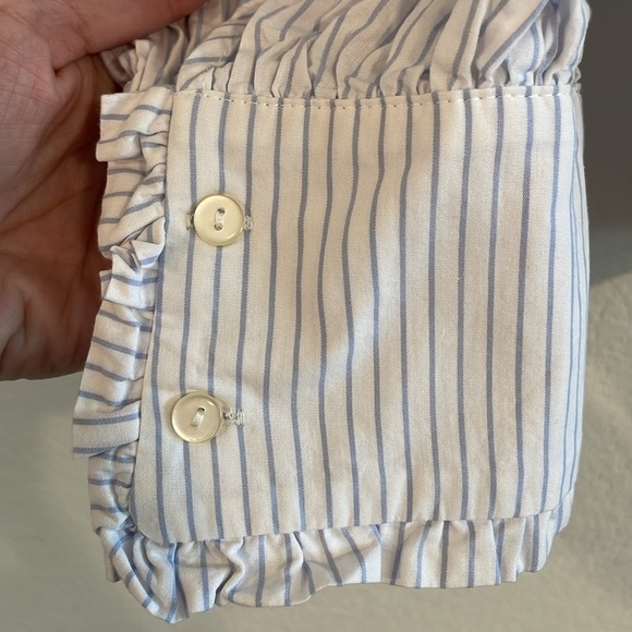 Zara Women Tunic Top Small Blue & White Stripe Business Causal Contemporary - Picture 8 of 14